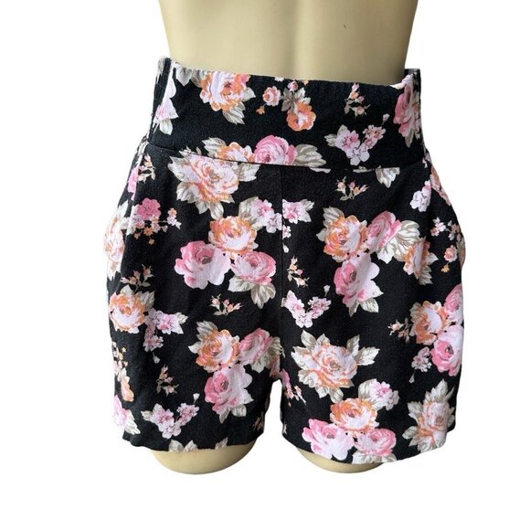 Talula Shorts Women's Size M Bohemian Festival‎ Black Floral Design Pockets - Picture 4 of 9